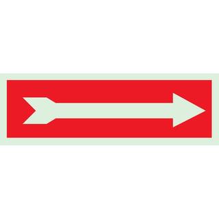 Brady 5 in. x 14 in. Glow-In-The-Dark Self-Stick Polyester Right-Pointing Arrow Directional Sign 80202