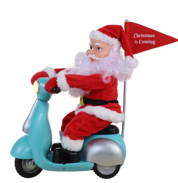 14.5 Animated Santa On Blue Scooter