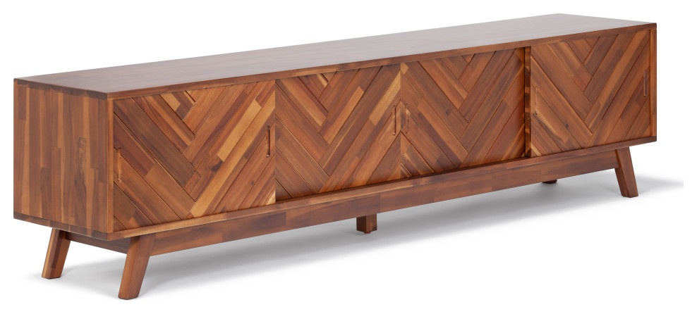 Herringbone TV Stand Low   Midcentury   Entertainment Centers And Tv Stands   by LIEVO  Houzz