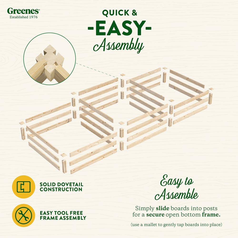 Greenes Fence 4 ft. x 12 ft. Tall Tiers Original Pine Raised Garden Bed RCP4T8S34B