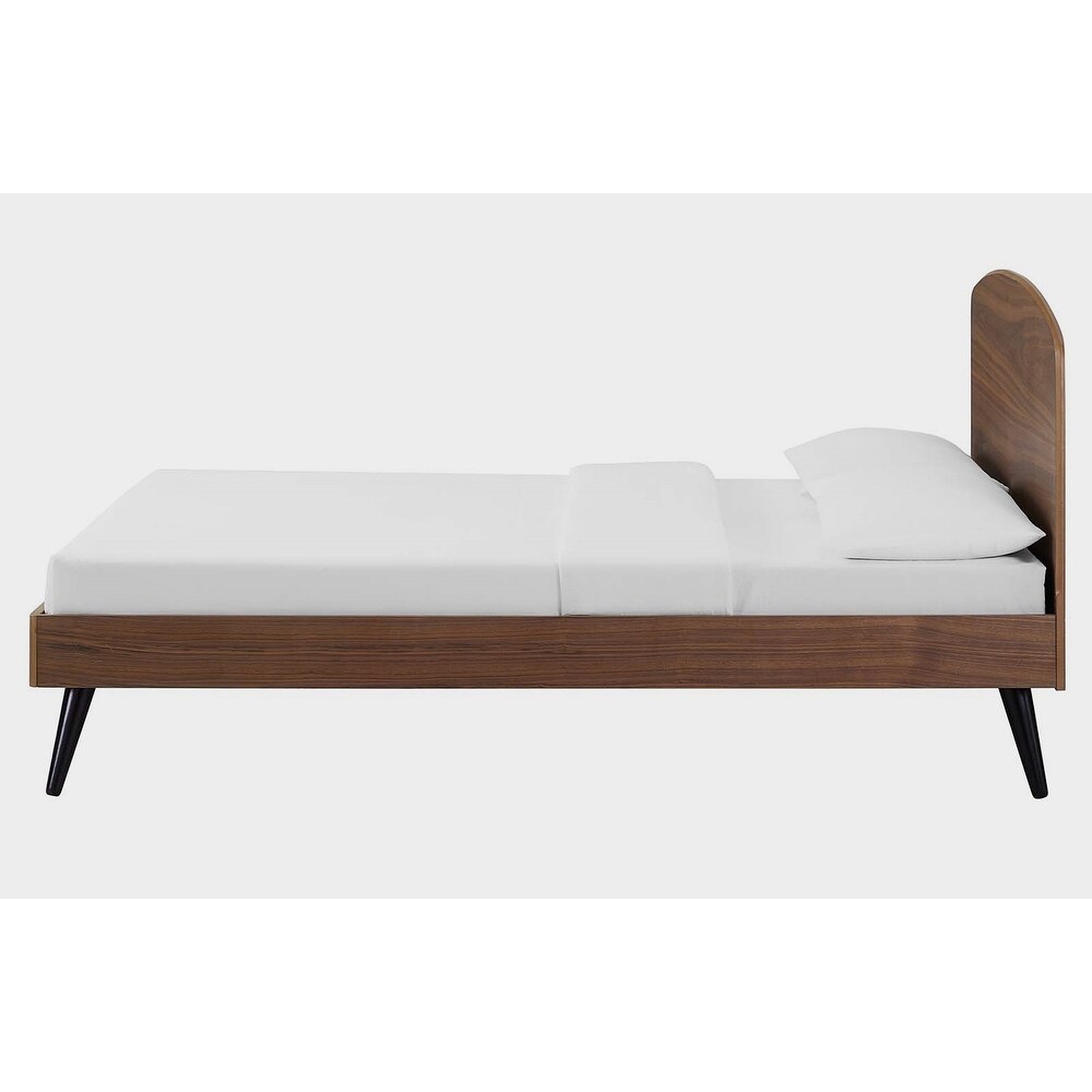 Helendale Arched King Size Wooden Platform Bed