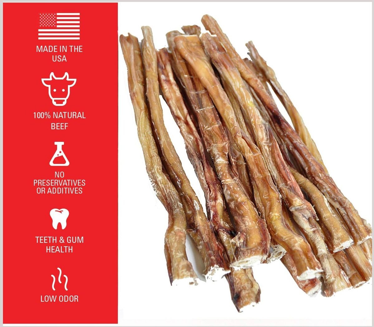 Downtown Pet Supply USA Bully Sticks 12-in Dog Treats， 15 count