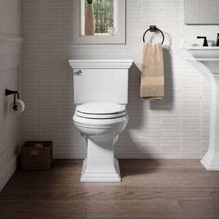 KOHLER Memoirs Stately 2-Piece 1.28 GPF Single Flush Elongated Toilet with AquaPiston Flush Technology in White K-3817-0