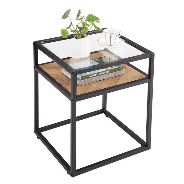 Tempered Glass Top Side Table