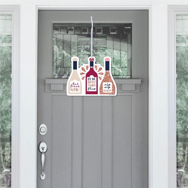 Big Dot Of Happiness But First Wine Hanging Porch Wine Tasting Party Outdoor Decorations Front Door Decor 1 Piece Sign