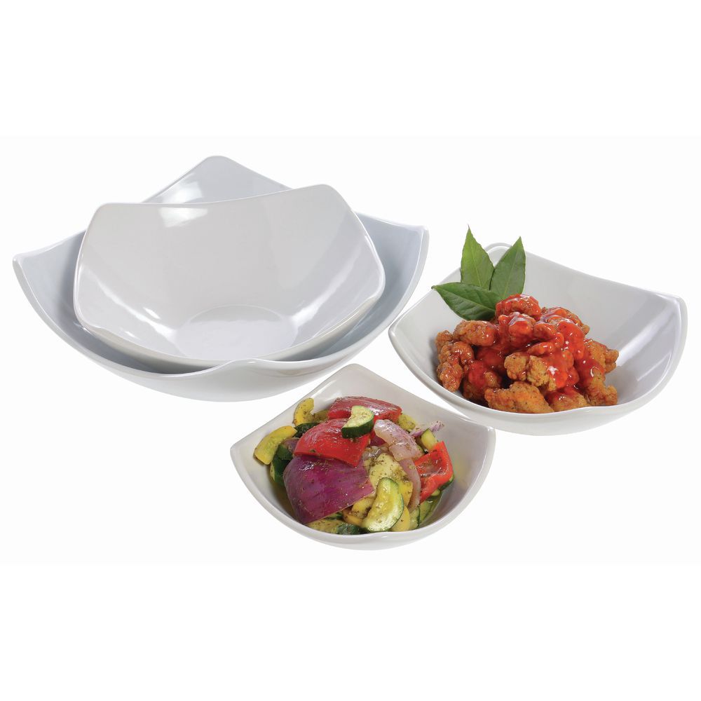 American Metalcraft Squond Serving Bowl  20 oz Square White Ceramic， SQND7