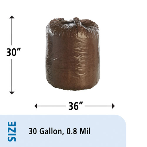 Stout Controlled Life-Cycle Plastic Trash Bags | 30 gal， 0.8 mil， 30