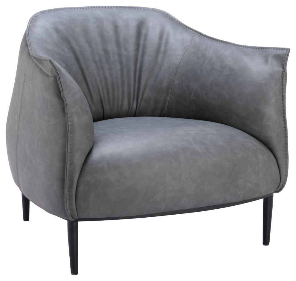 Julian Accent Chair Gray   Modern   Armchairs And Accent Chairs   by Zuo Modern Contemporary  Houzz