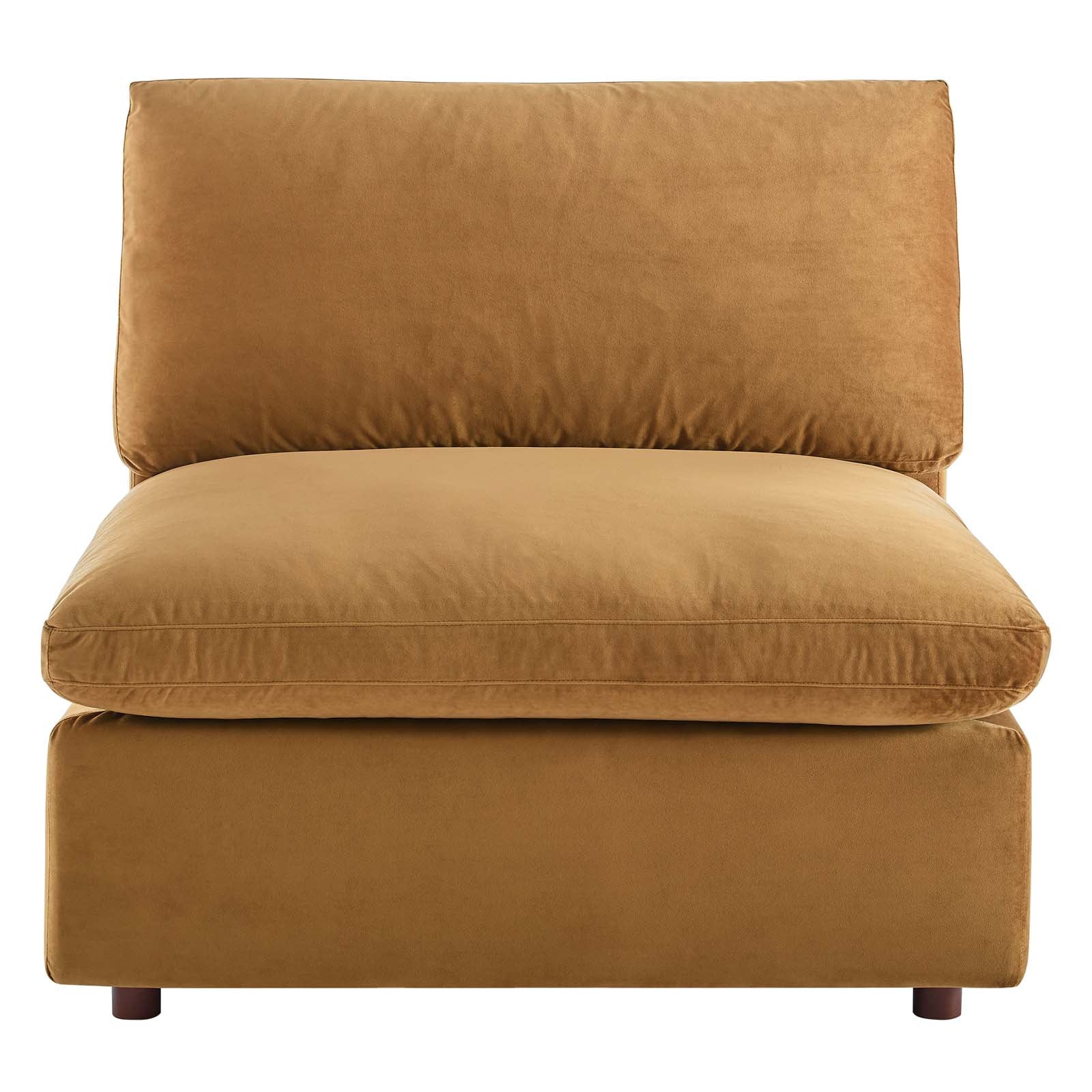 Commix Down Filled Overstuffed Performance Velvet Armless Chair-EEI-4367