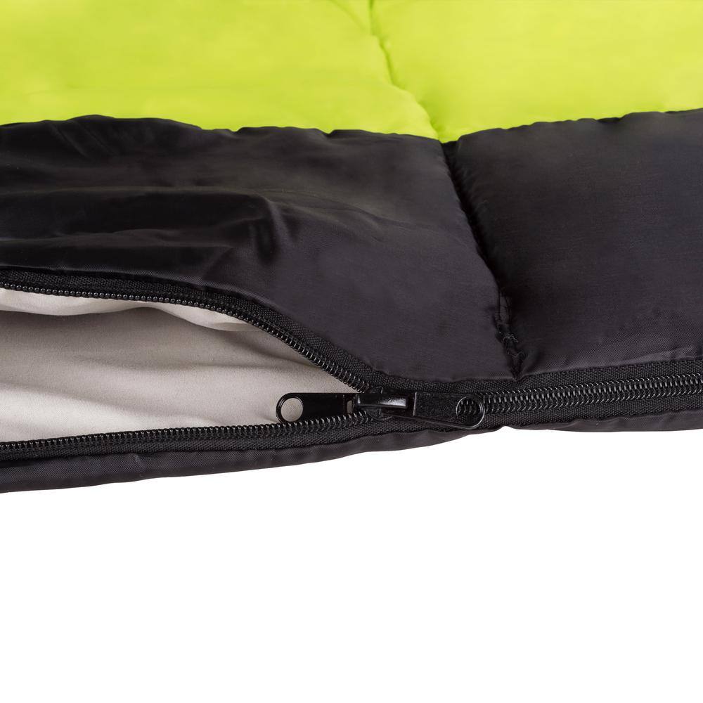 Pure Garden 2-Season Otter Tail Sleeping Bag with Carrying Bag in Neon Green W470015