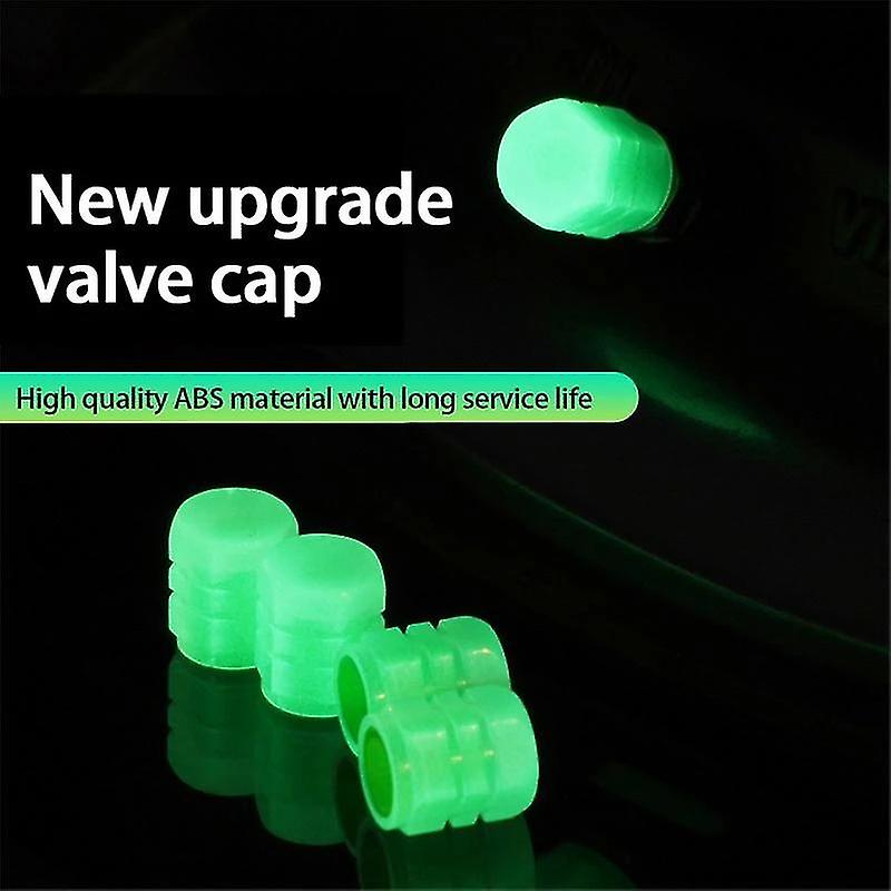 Miman 4pcs Universal Luminous Valve Cap Car Dust-proof Decorative Tires Accessories