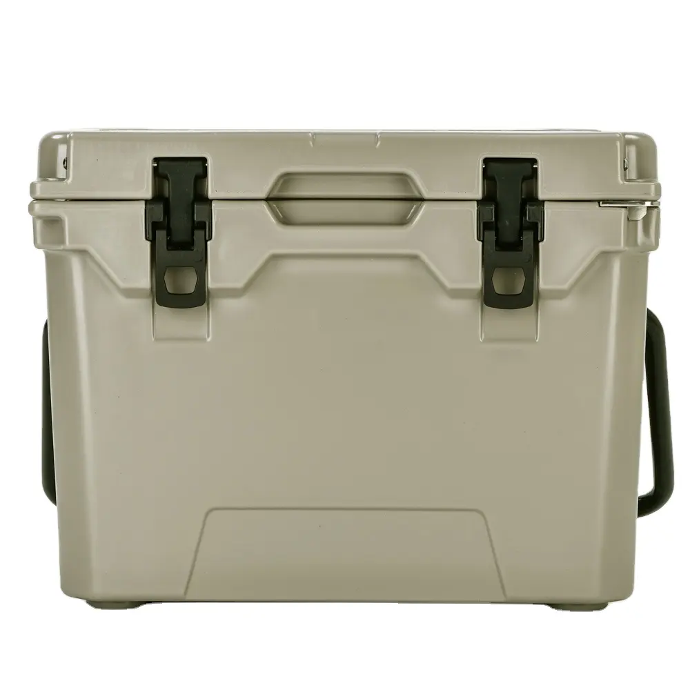 25QT china cheap plastic two wheel outdoor ice cooler box for hiking