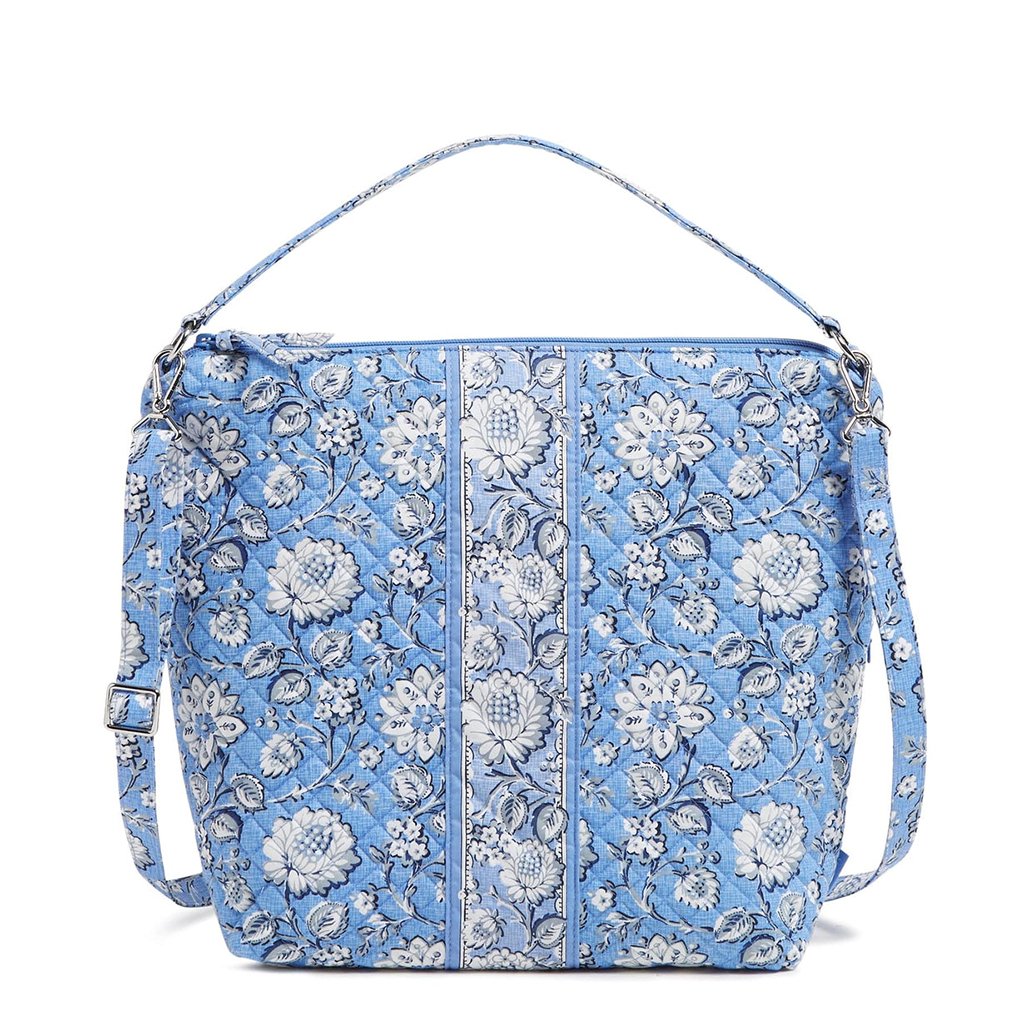 Vera Bradley  Oversized Hobo Shoulder Bag in Sweet Garden Blue