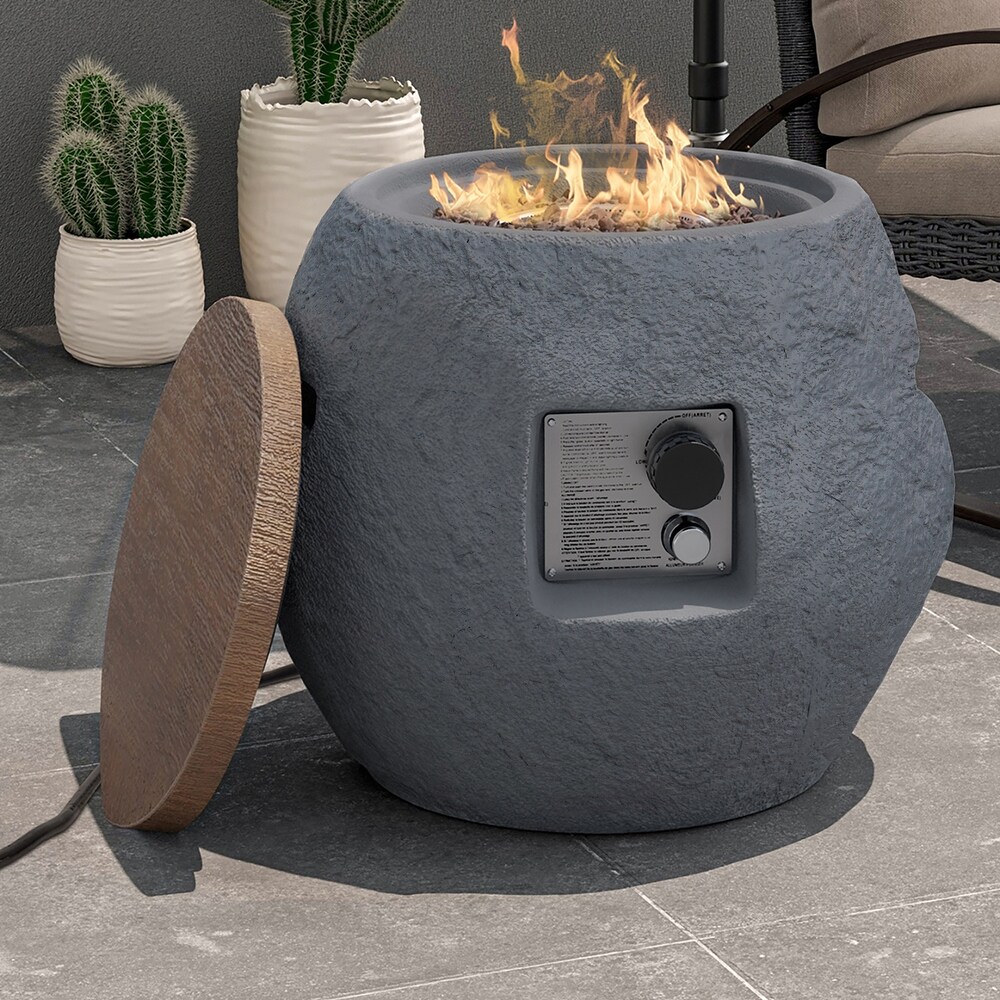 Outdoor Propane Firepit and Side Table   23\