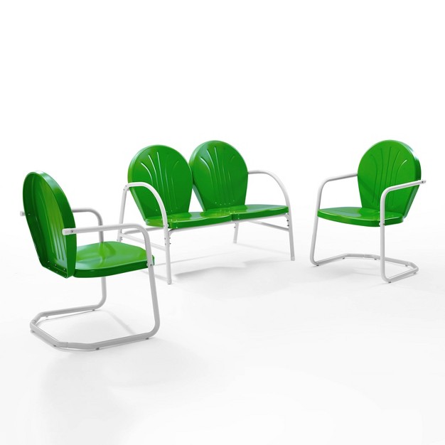 Griffith 3pc Outdoor Seating Set Kelly Green Crosley