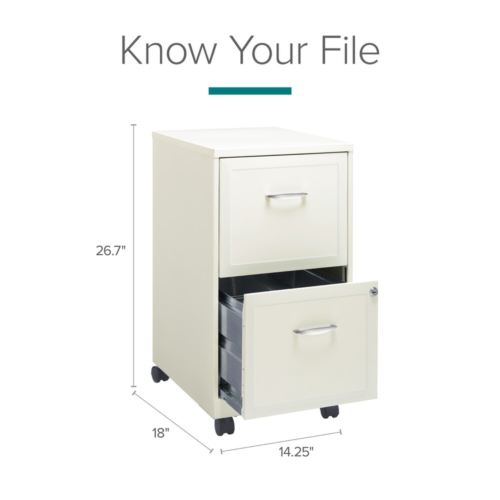 Space Solutions Pearl White 2 drawer Mobile File Cabinet