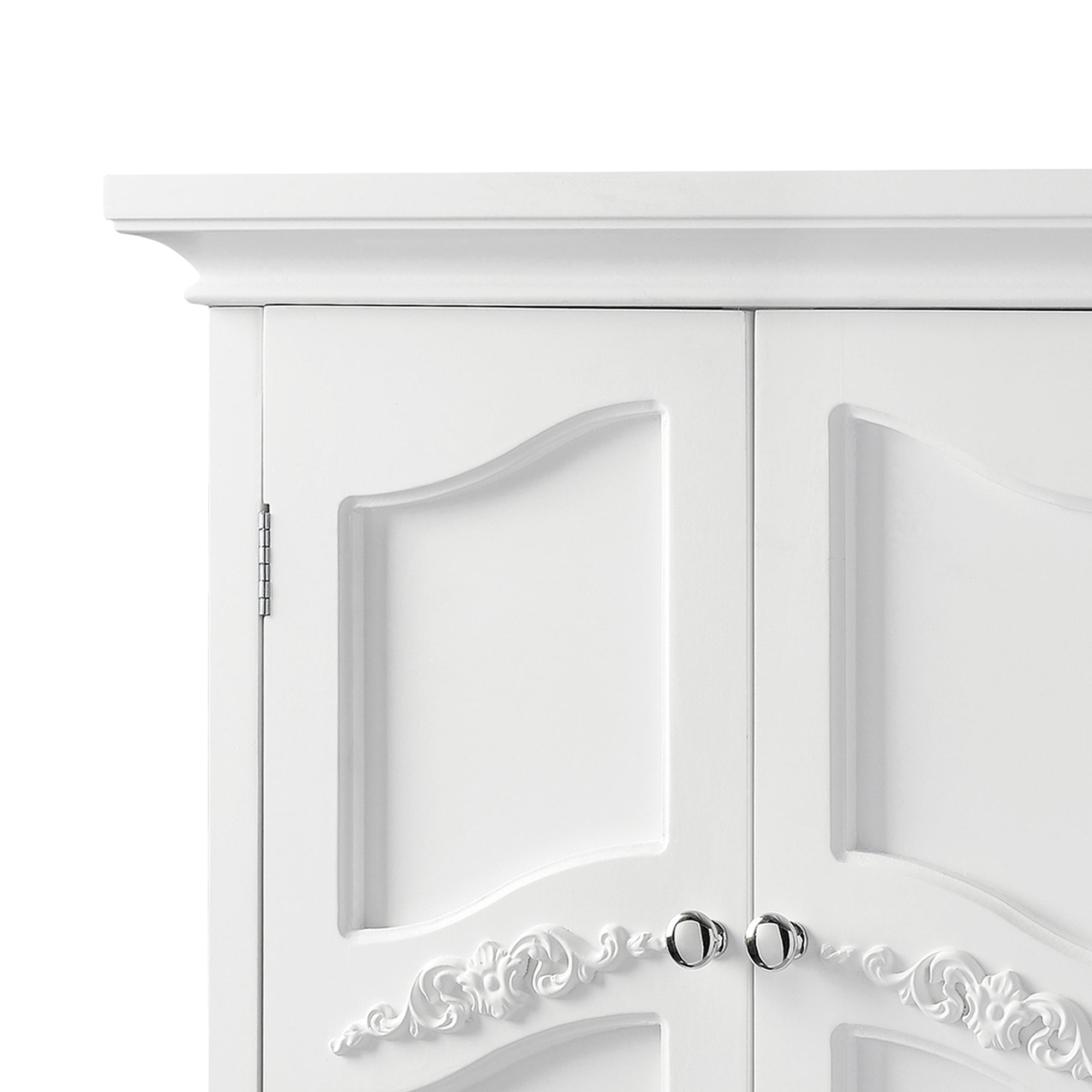 Teamson Home Versailles Wooden Wall Cabinet with 2 Shelves, White