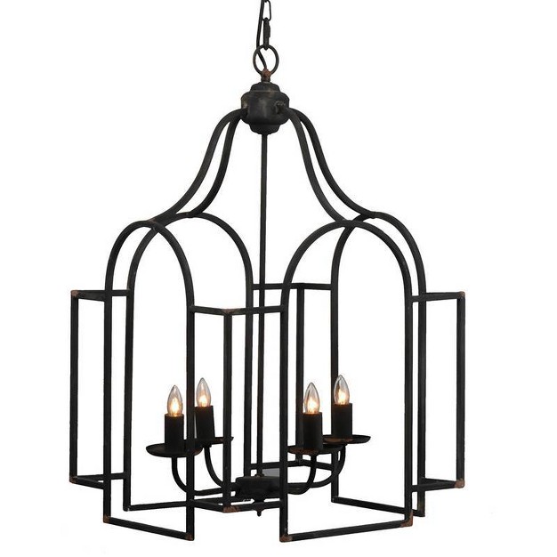 Malin Entry 4 light Chandelier Antique Black A amp b Home