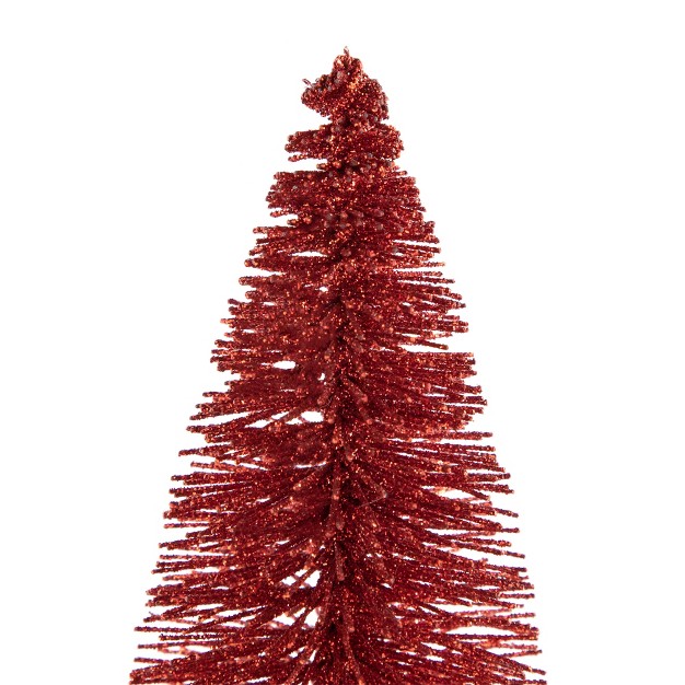 Glittered Red And White Sisal Tabletop Christmas Tree