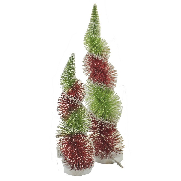 Christmas Swirl Red green Tree A amp B Floral Decorative Figurines