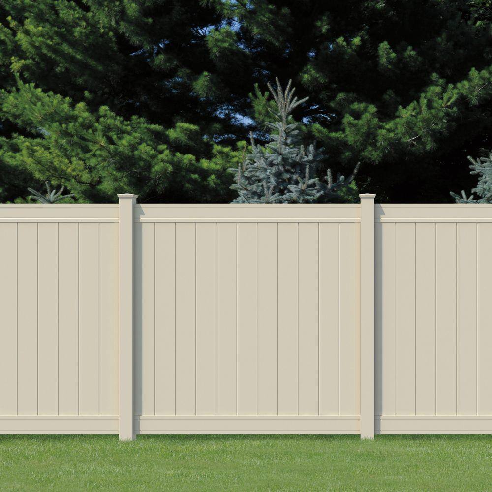 Veranda Pro-Series 6 ft. H x 6 ft. W Tan Vinyl Woodbridge Privacy Fence Panel 118663