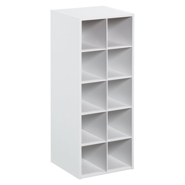 Closetmaid 10 Cube Stackable Wooden Home Or Office Storage Organizer Versatile Open Shelving Unit For Clothes Toys Books And Decor Items White