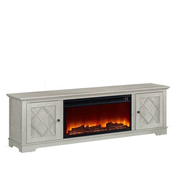 Farmhouse Tv Stand For Tvs Up To 80 quot With Electric Fireplace Off white Festivo