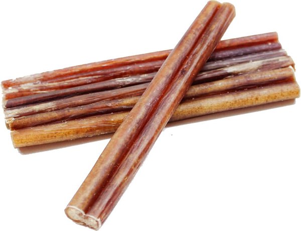 HOTSPOT PETS Thin Premium Bully Sticks Dog Treats， 6-in