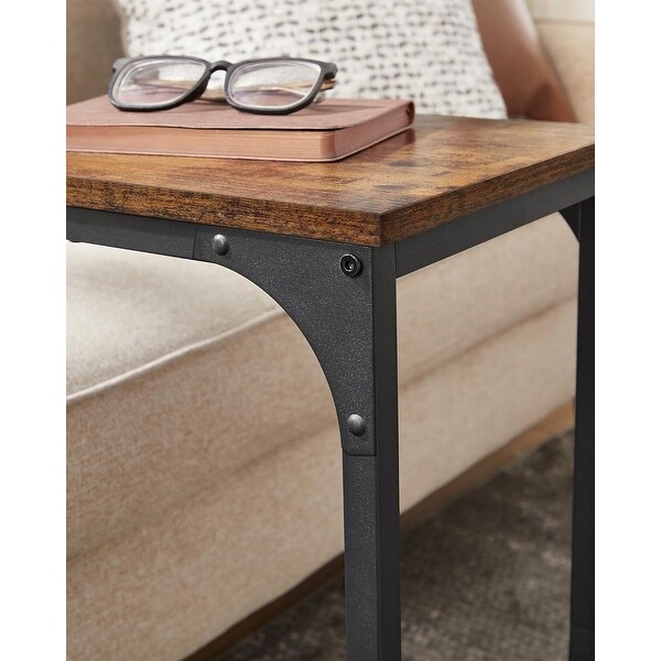 CShaped End Table，Small Side Table with Metal Frame for Living Room，Bedroom