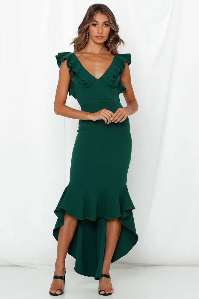 The Hills Maxi Dress Forest Green