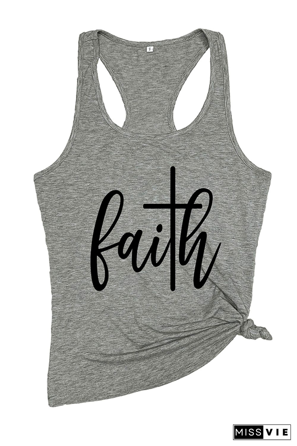 Faith Printed Sleeveless Tank Top Wholesale