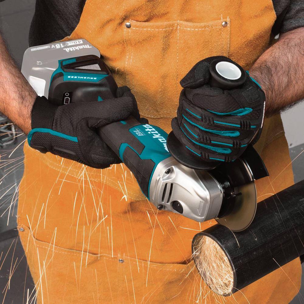 Makita 18V LXT Lithium-Ion Brushless Cordless 4-12 in.5 in. Paddle Switch Cut-OffAngle Grinder (Tool-Only) XAG11Z