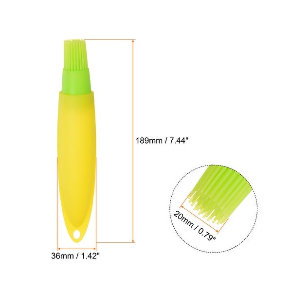 2pcs Silicone Oil Bottle Brush Tip Tail for BBQ Cooking Baking， Green+Yellow