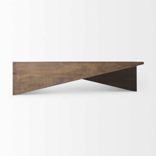 West Medium Brown Wooden Angled Coffee Table