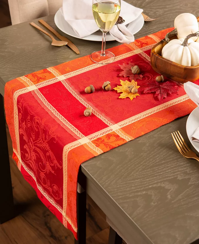 Design Imports Harvest Wheat Jacquard Table Runner