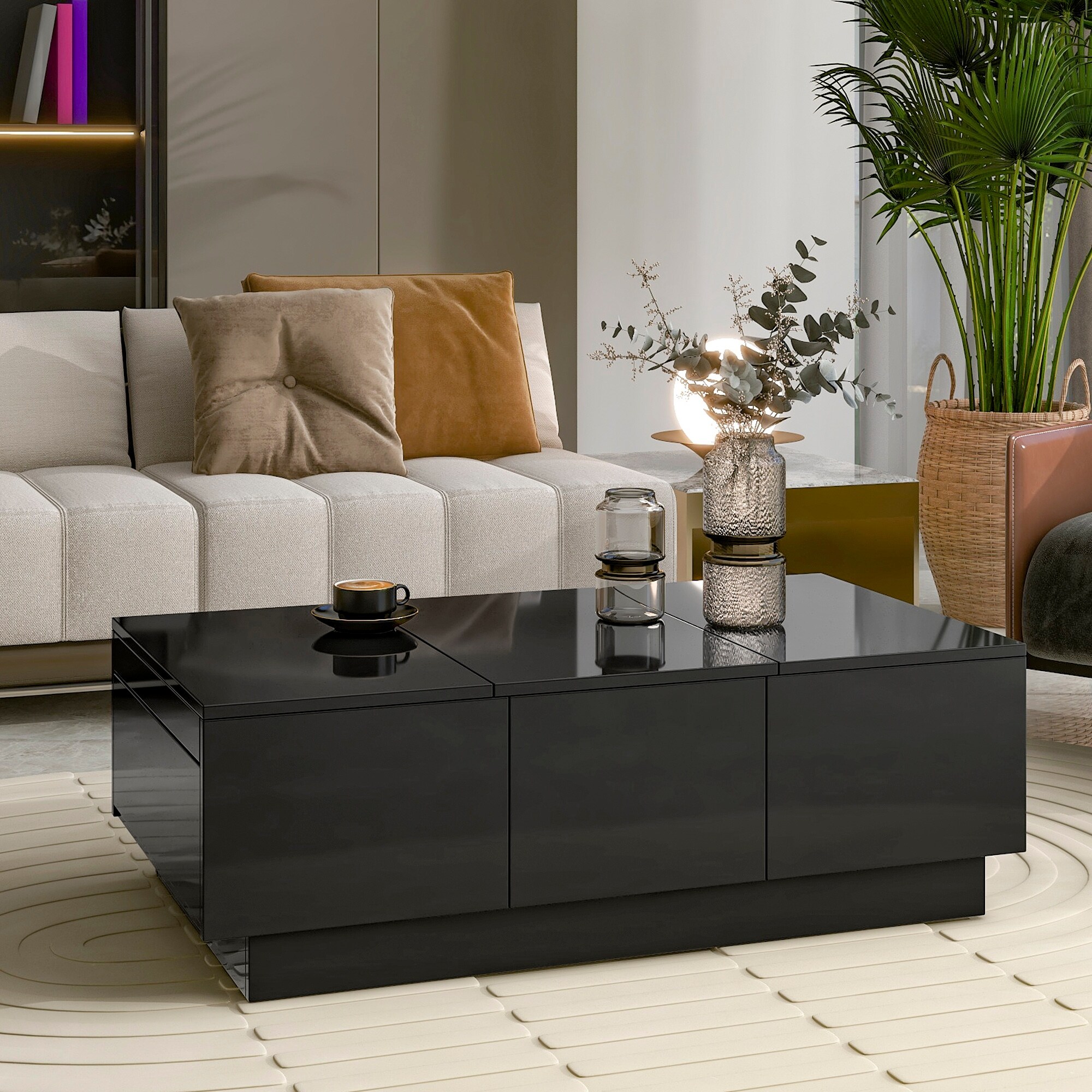 Coffee Table with 2 large Hidden Storage Compartment