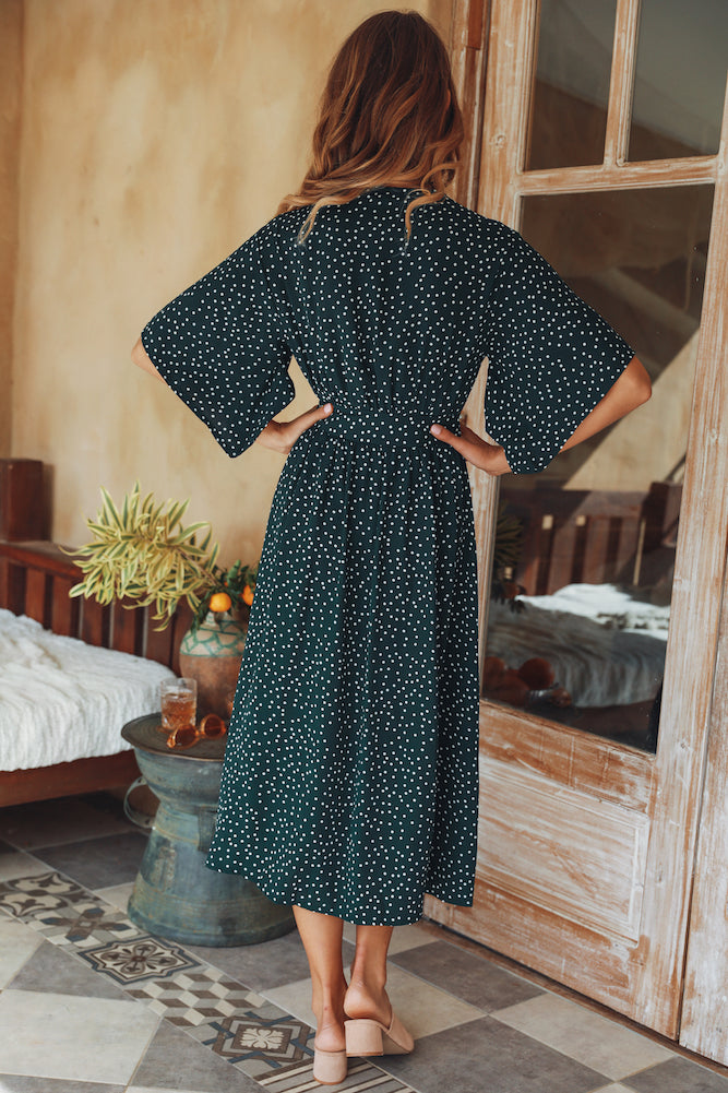 Stuck In Your Ways Midi Dress Green