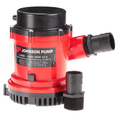 Johnson Pump 1600 GPH Bilge Pump 1 1/8 Hose 12V