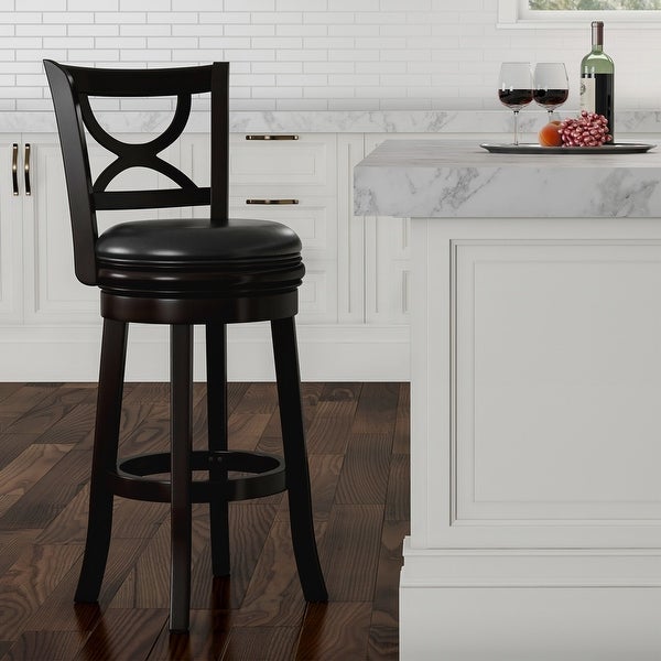 Hastings Home 29-Inch High Back Bar Stool with 360-Degree Rotating Seat