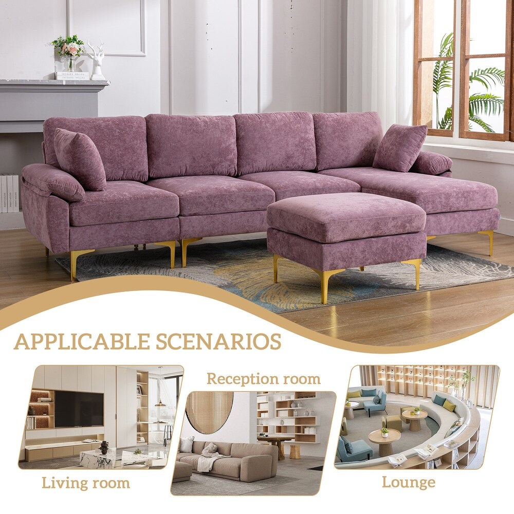 Minimalist corner U shaped fabric living room combination sofa