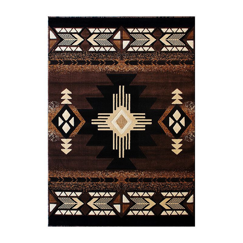 Masada Rugs Masada Rugs 8'x10' Southwest Native American Area Rug - Design C318 Chocolate