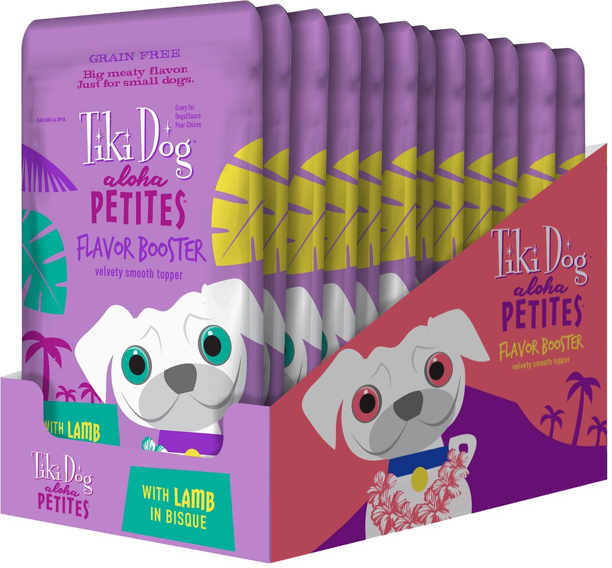 Tiki Dog Aloha Petites Flavor Booster Lamb in Bisque Grain-Free Wet Dog Food Topper， 1.5-oz， case of 12