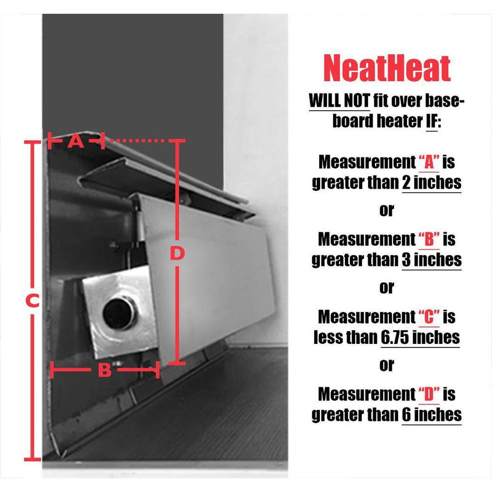 NeatHeat 3007 Original Series Inside Corner Baseboard Cover - Hot Water Hydronic Baseboard Covers (Not for Electric Baseboard) NHIC