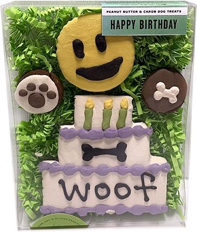 Bubba Rose Biscuit Co. Natural Peanut Butter Flavored Happy Birthday Crunchy Dog Treats， 4 count