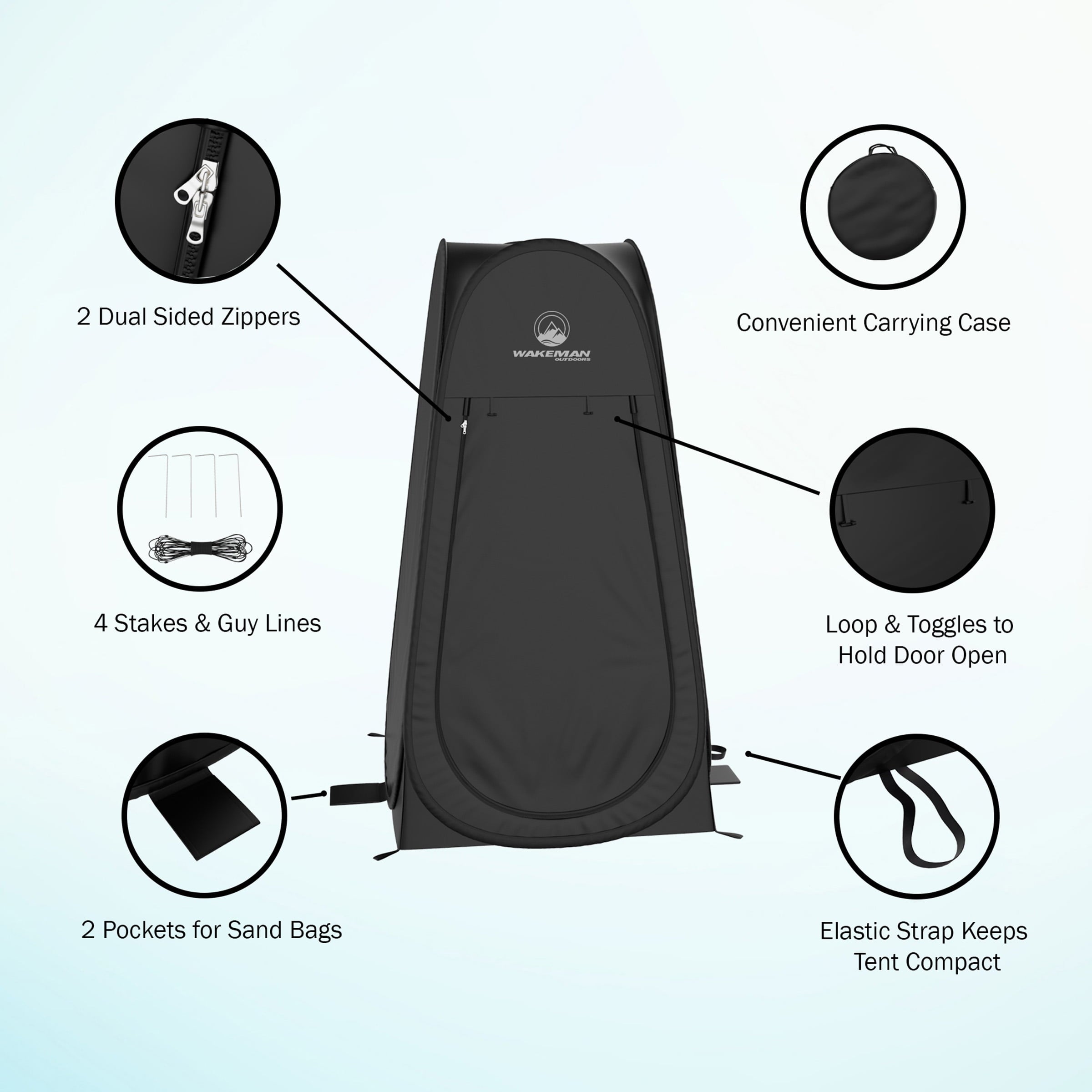 Portable Pop Up Pod- Instant Privacy， Shower and Changing Tent with Carry Bag by Wakeman Outdoors