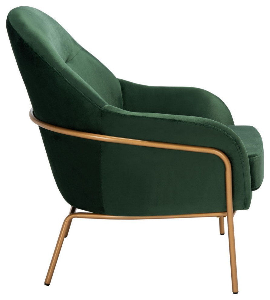 Liza Accent Chair  Malachite Green Velvet   Midcentury   Armchairs And Accent Chairs   by Rustic Home Furniture Deco  Houzz