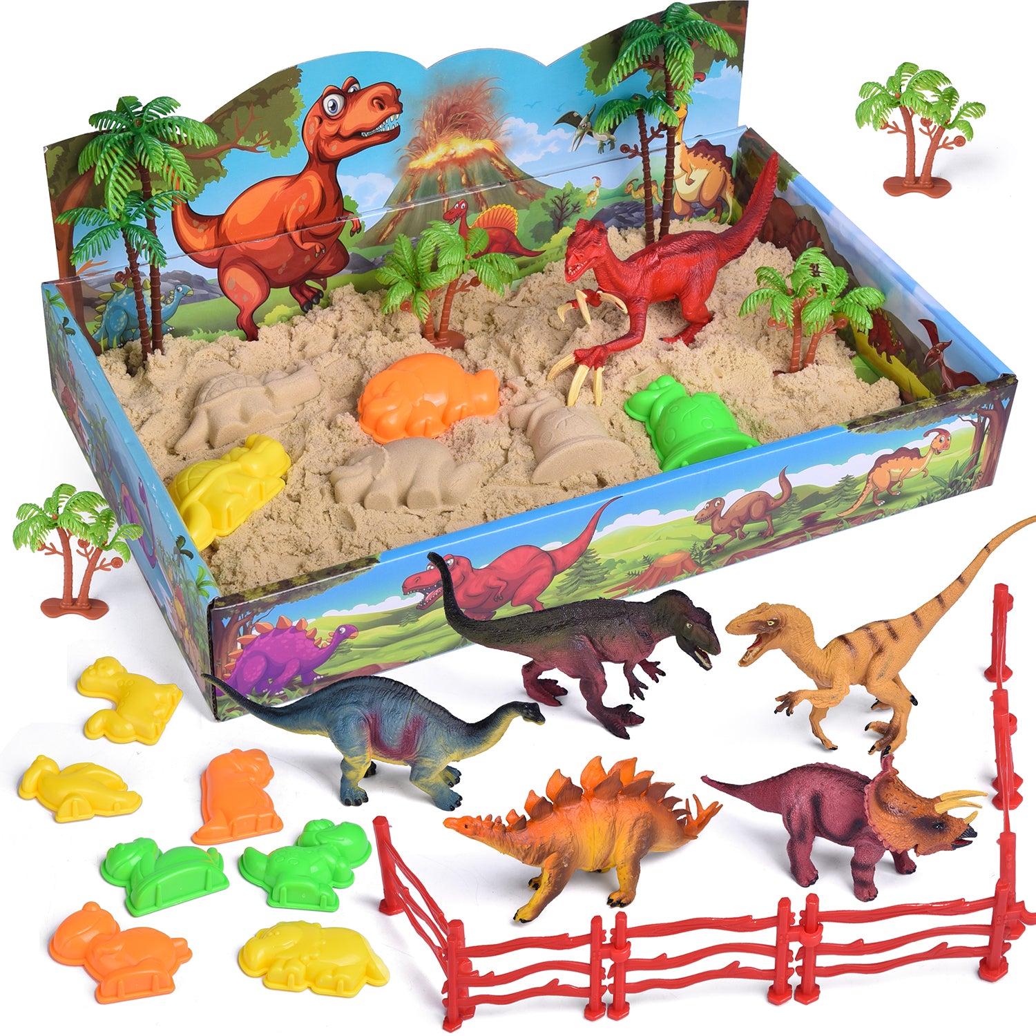 Play Sand Kit Dinosaur Toys, and Dinosaur Figures Set