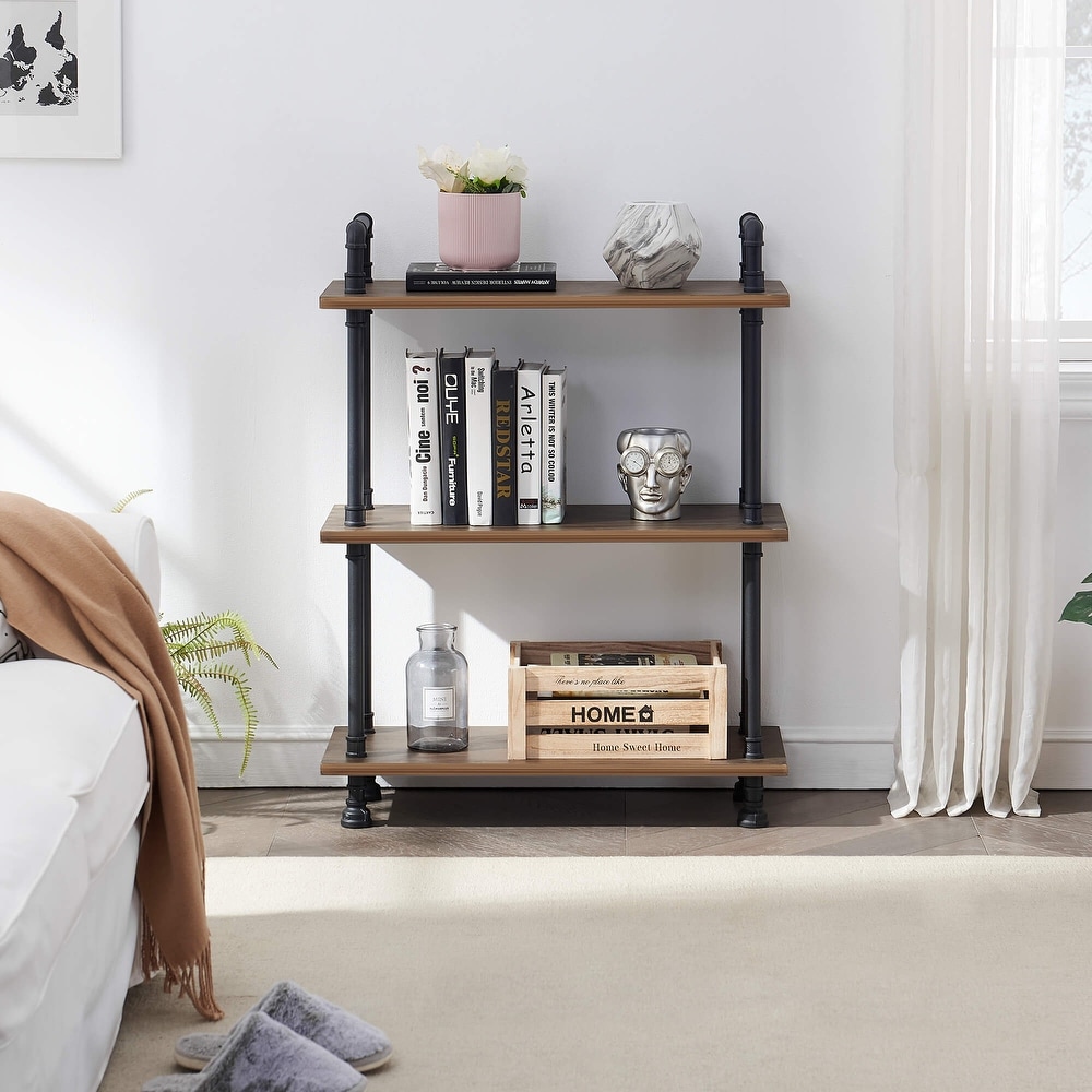 Ivinta Industrial Bookshelf 3/4/5/6 Shelf Bookcase  Rustic Shelves  Modern White Shelves