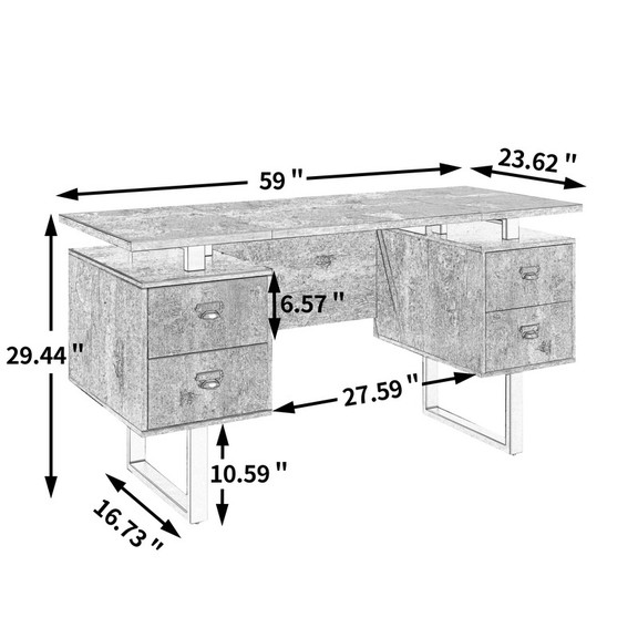 Home Office Computer Desk with 4 Drawers Ctsz 2040...