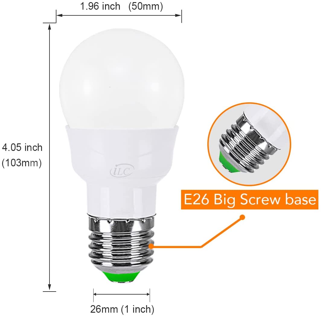 iLC RGB LED Light Bulb， Color Changing Light Bulb， 40W Equivalent， 450LM， 2700K Warm White 5W E26 Screw Base RGBW， Flood Light Bulb- 12 Color Choices - Timing Infrared Remote Control (4 Pack)